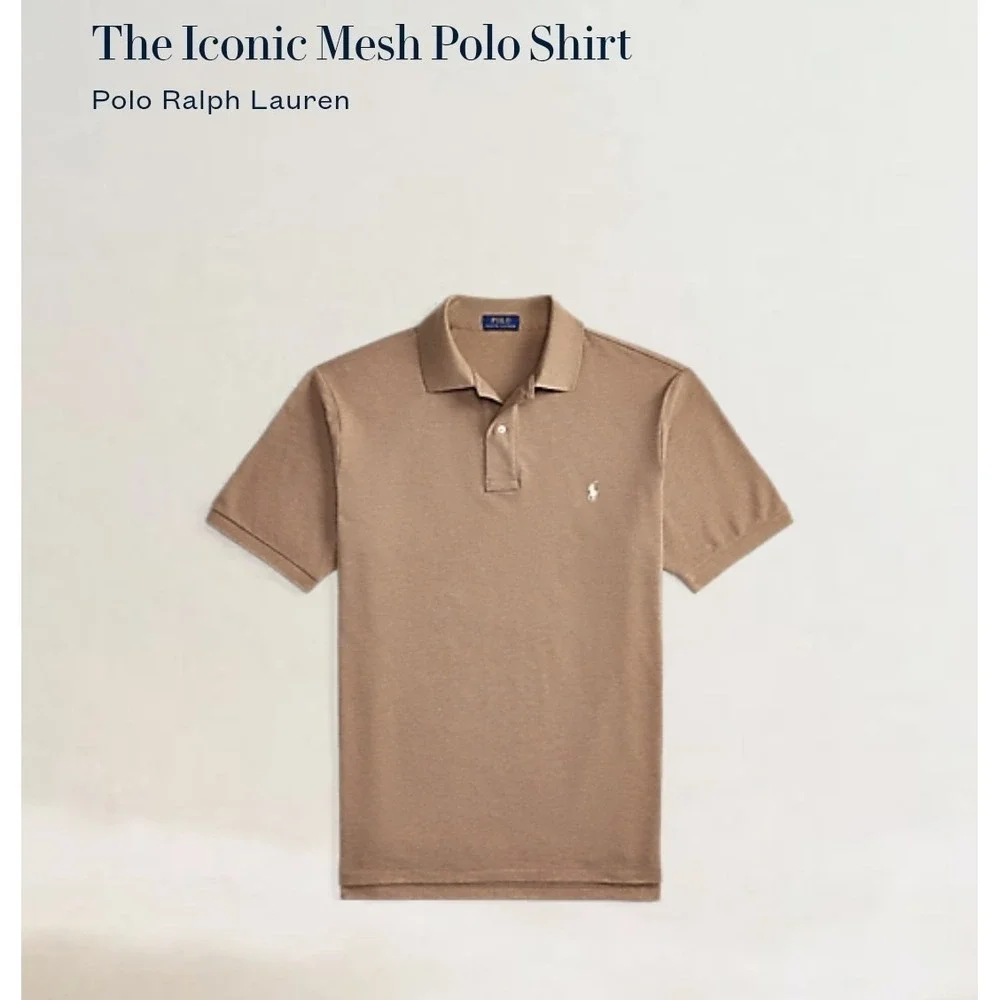 Polo Ralph Lauren Cotton Polo Shirt Men's Big & Tall 6XB Tan Brown Heather NWT